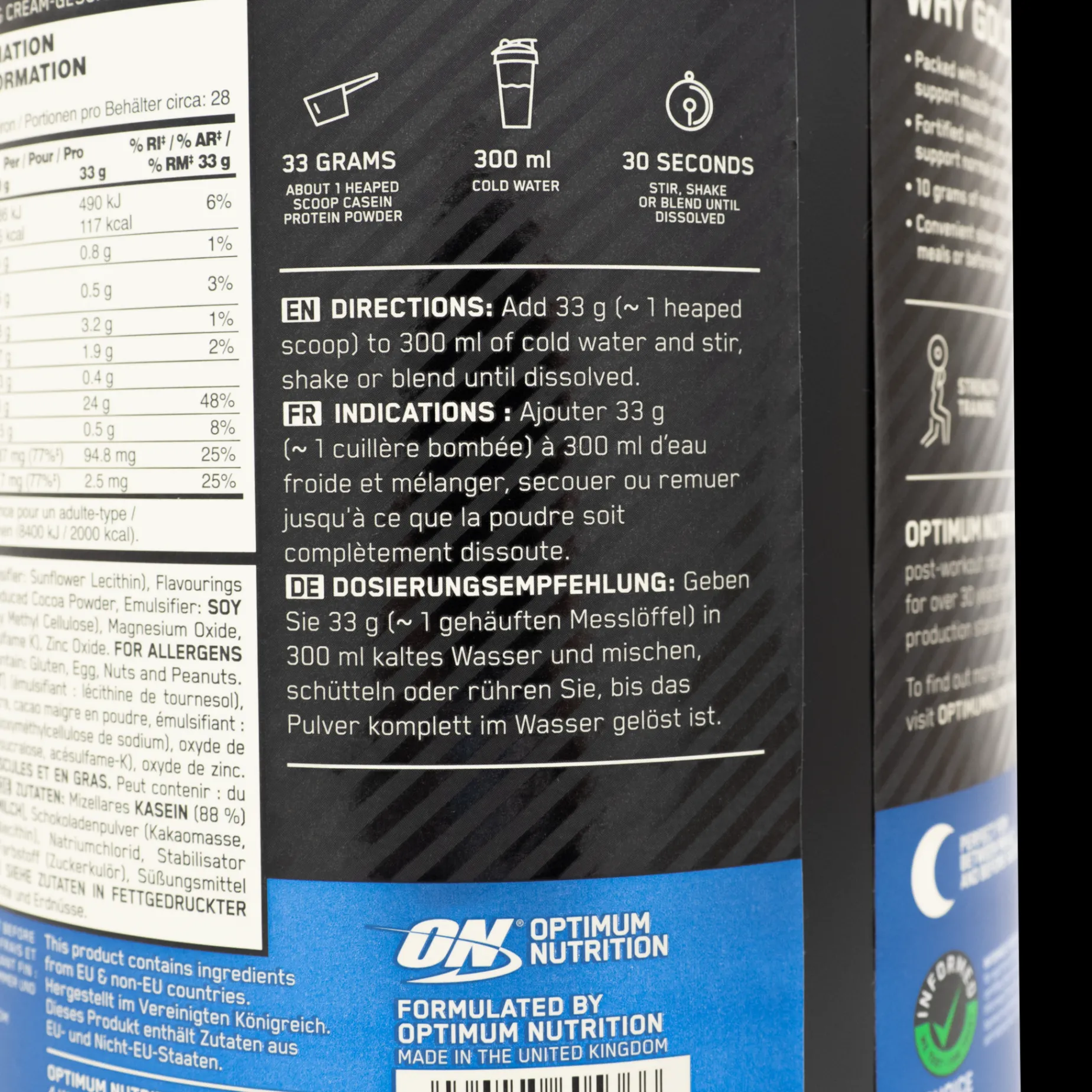 100 % Gold Standard Casein 908 G, Proteinpulver