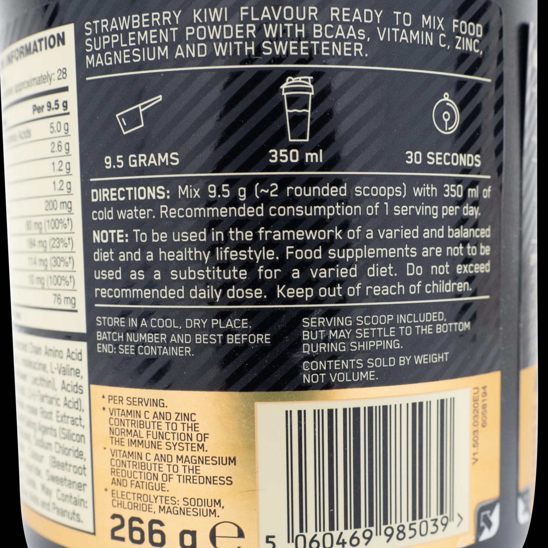 Gold Standard Bcaa Train & Sustain 266 G