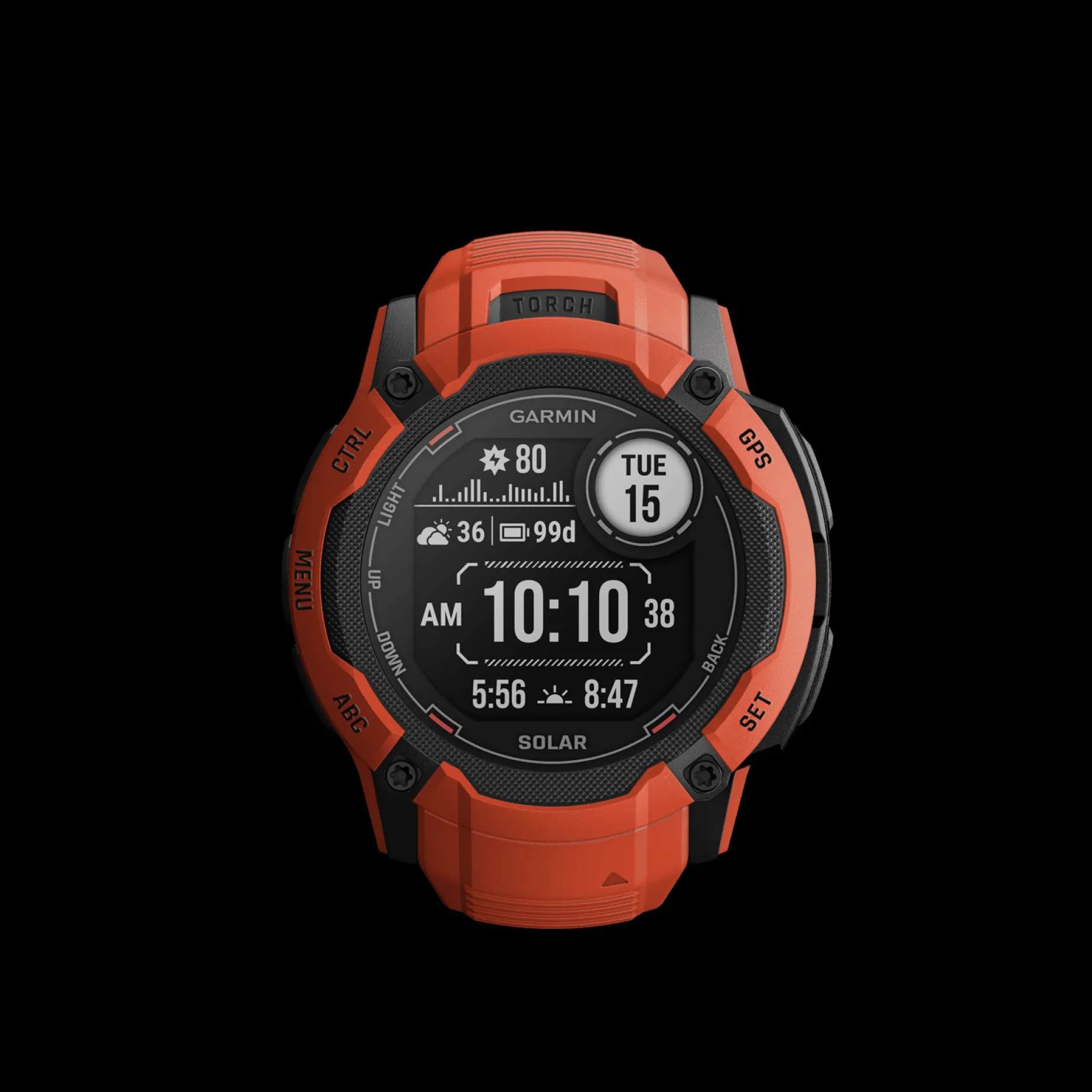 Instinct 2X, Solar, Flame Red, Multisportklocka, Fitnessklocka, Unisex