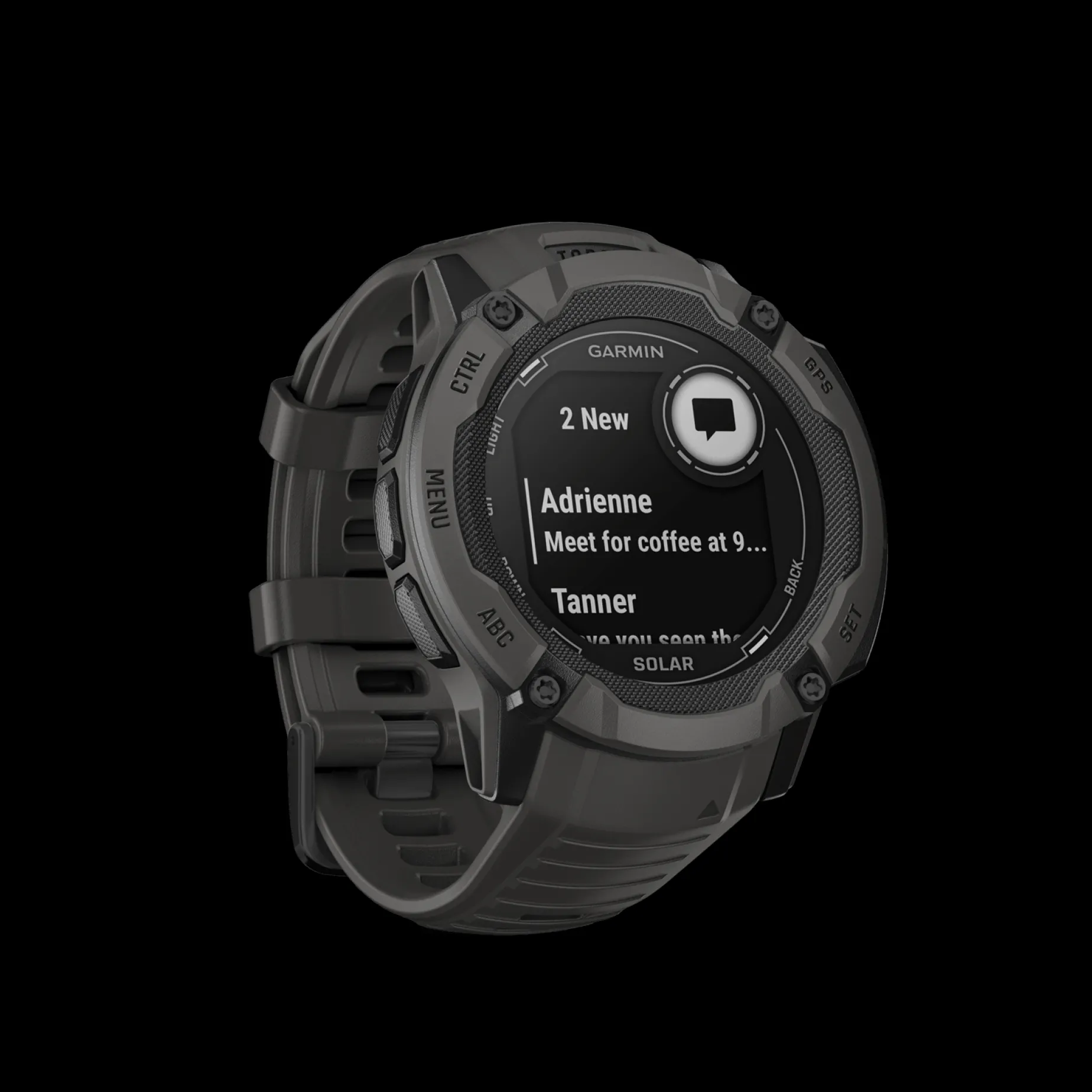 Instinct 2X, Solar, Graphite, Multisportklocka, Fitnessklocka, Unisex