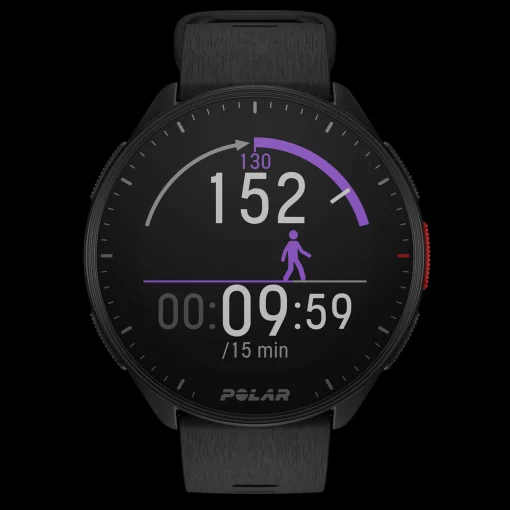 Polar Pacer Blk/Blk S-L, Loparklocka Unisex