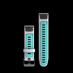 Quickfit 20 Mm Whitestone/Aqua Silicone Band, Klockarmband, Silikonarmband