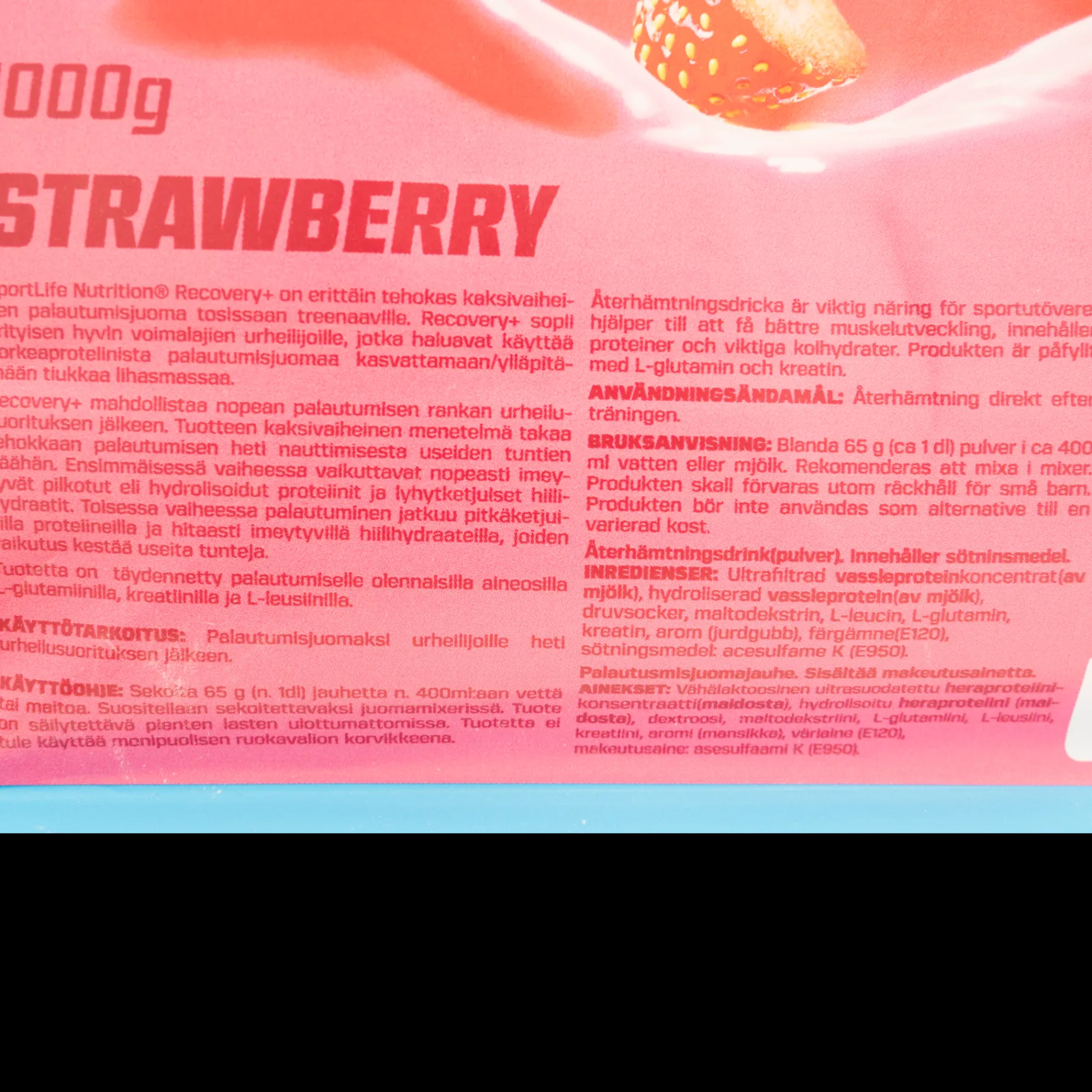 Recovery+, Aterhamtningsdryck