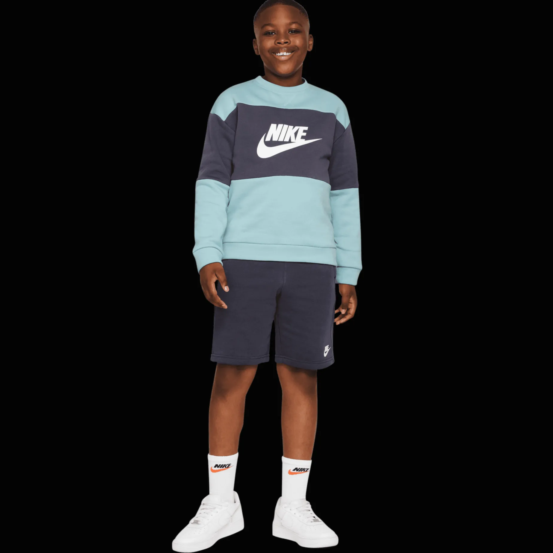 Sportswear French Terry Tracksuit, Tracksuit Med Shorts Junior