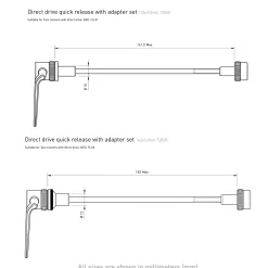 Tacx, E-Thru Axle Skewer 10 Mm Rear Wheel, Axel For Cykeltrainer
