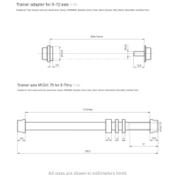 Tacx, E-Thru Axle Skewer 10 Mm Rear Wheel, Axel For Cykeltrainer