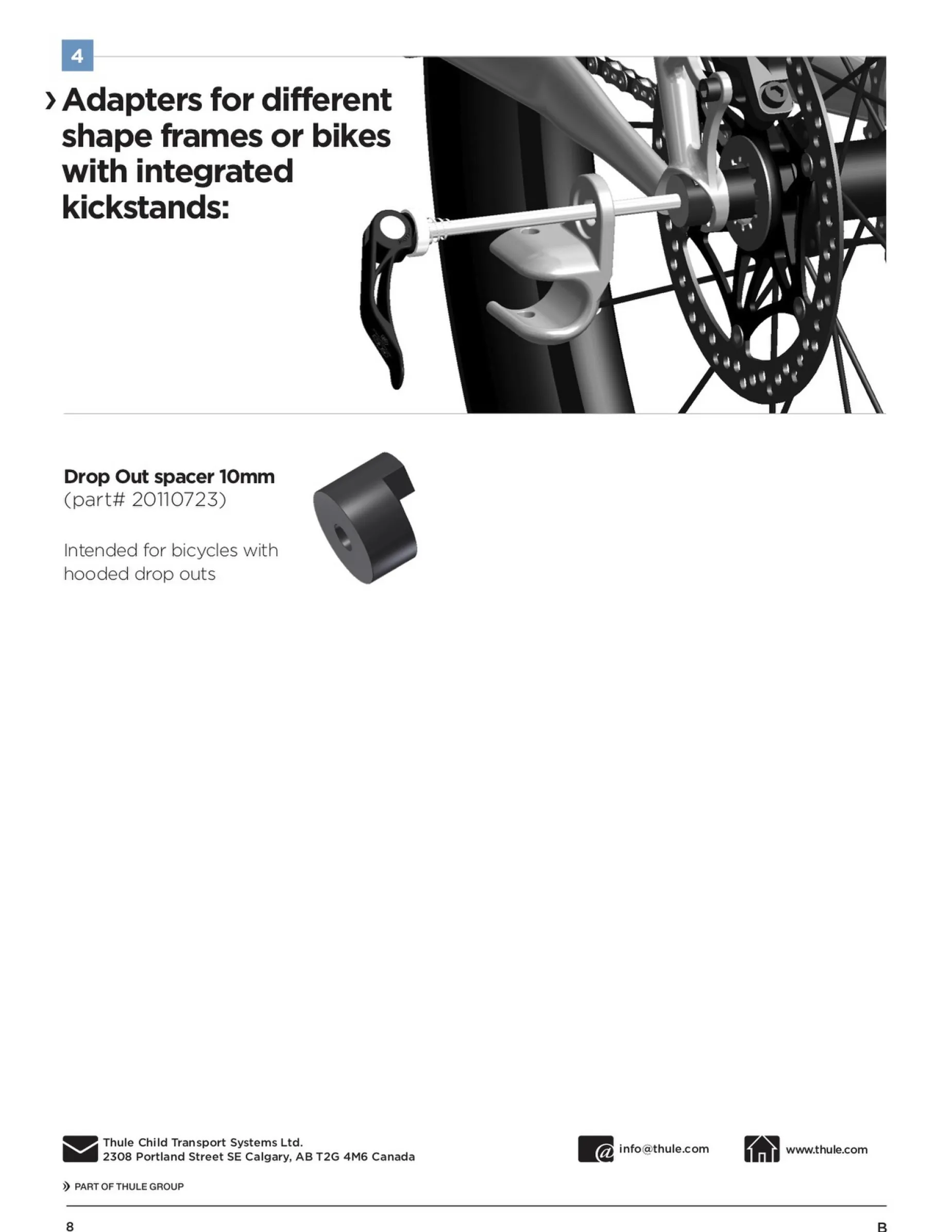 Thule Shimano E-Thru Axle Adapter, Cykelvagnsadapter