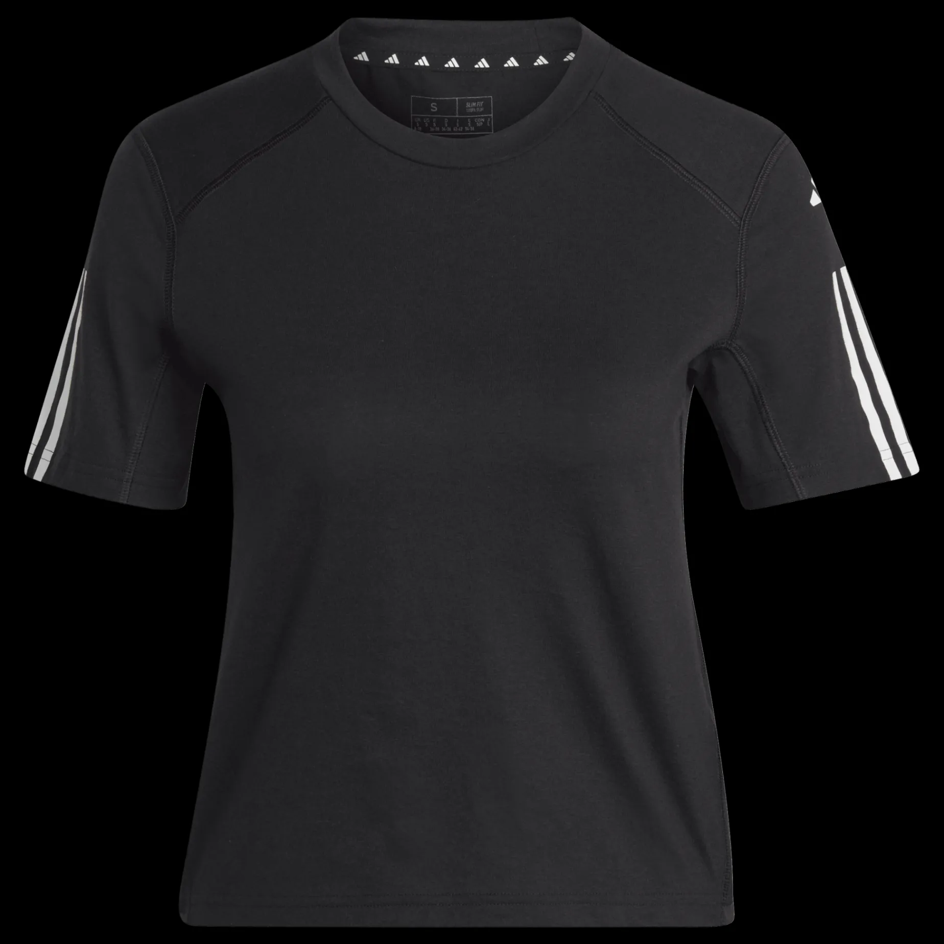 Train Essentials Train Cotton 3-Stripes Crop T-Shirt, T-Shirt, Dam